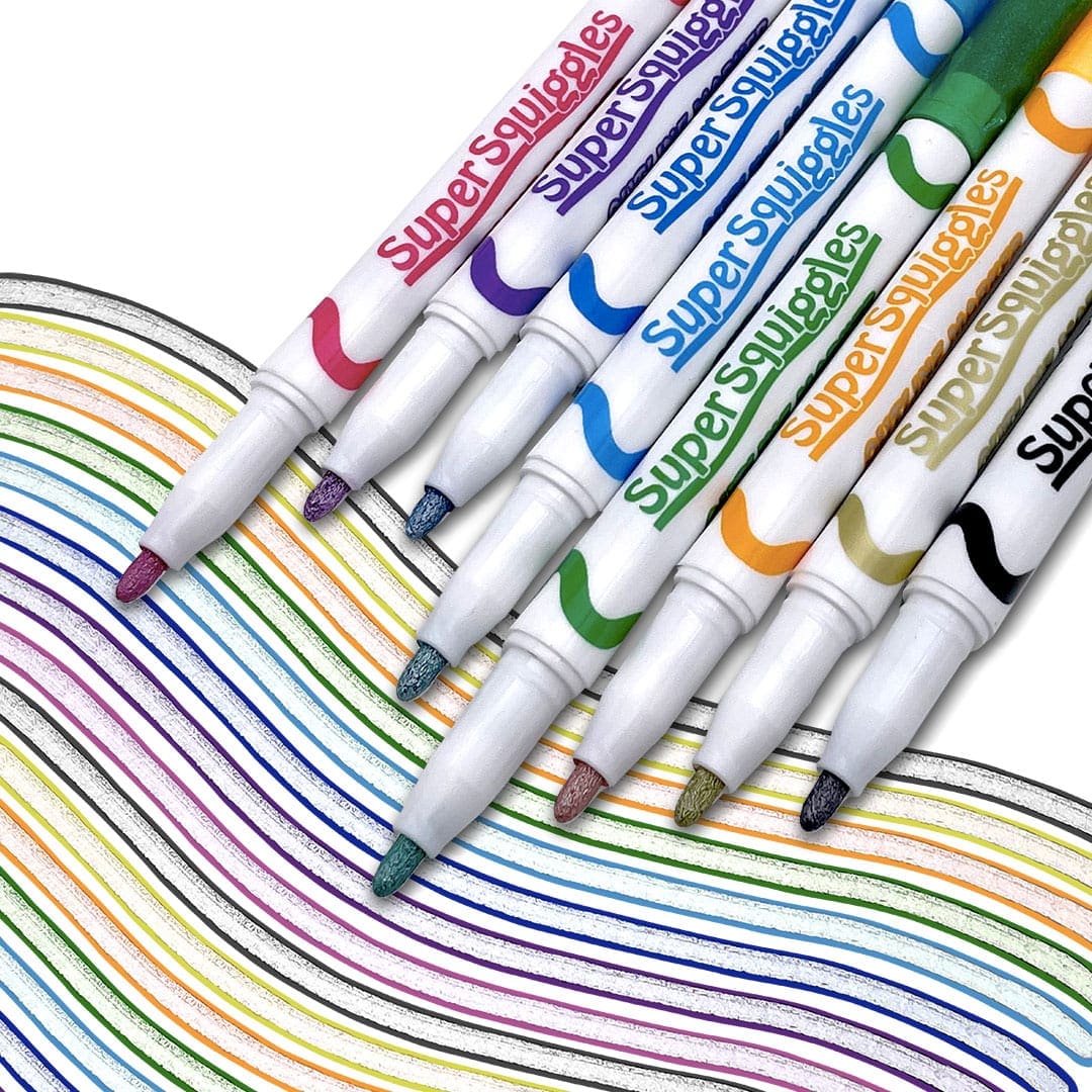 Sutowe Outline Markers Pens,Super Squiggles Outline Markers, Shimmer  Markers 20 Colors Double-line Shimmer Markers Plastic Self Outline Pens Set