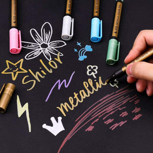 Premium Metallic Markers Pens - Silver and Gold Paint Pens for