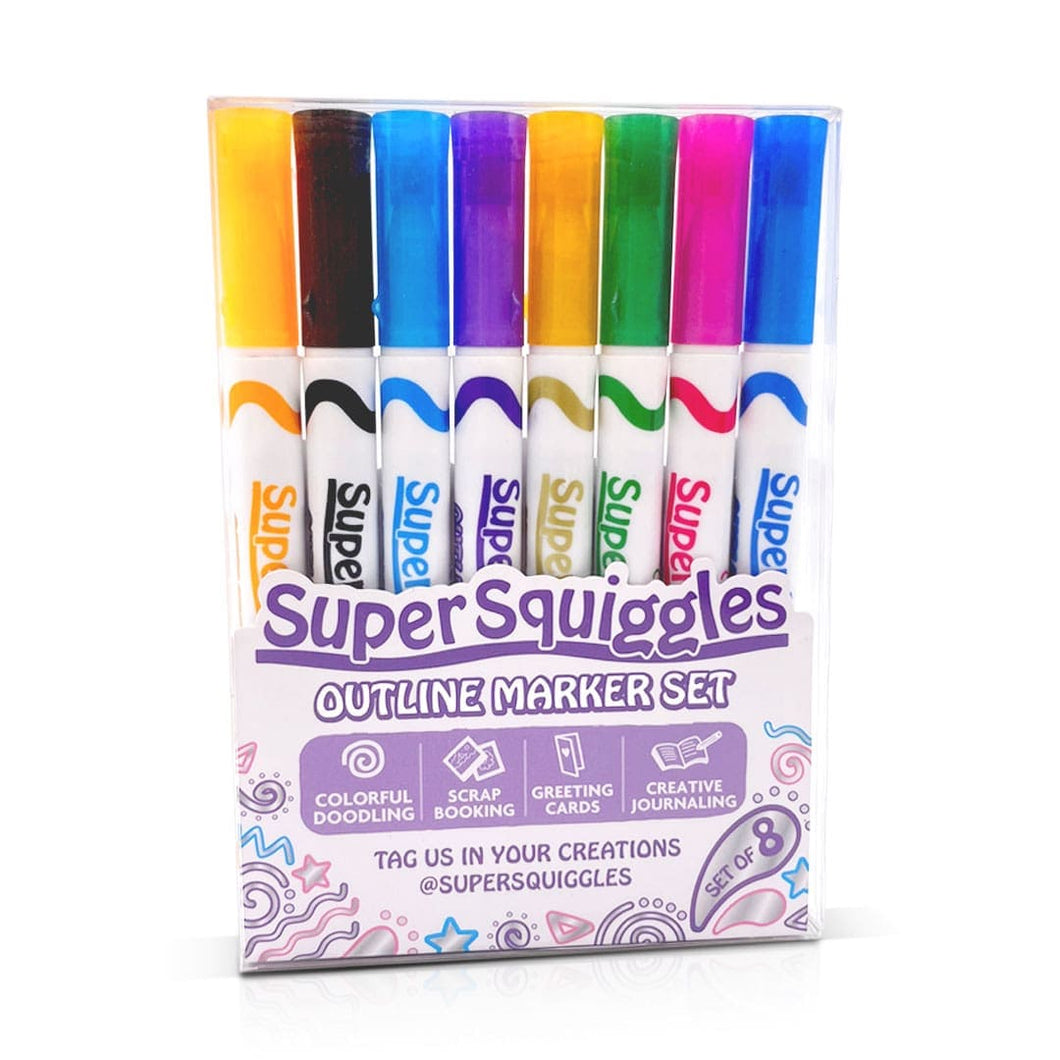SuperSquiggles Outline Marker Set (8 Pens Per Set)
